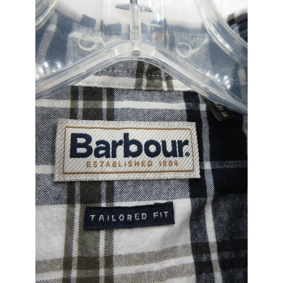 Barbour Shirt XXL Flannel Button Down Plaid Tailored Fit Preppy Cotton - Picture 9 of 11